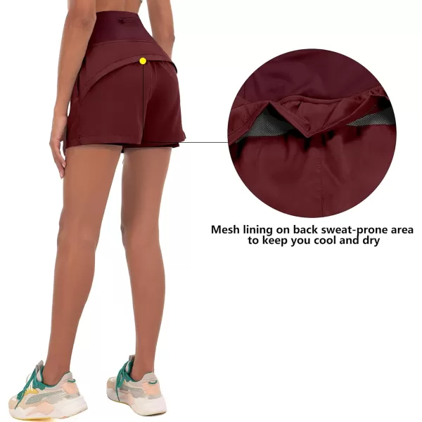 Little Donkey Andy Women's Quick-Dry Running Shorts, High Waist Stretch Workout Hiking Bicycle Athletic Shorts with Liner