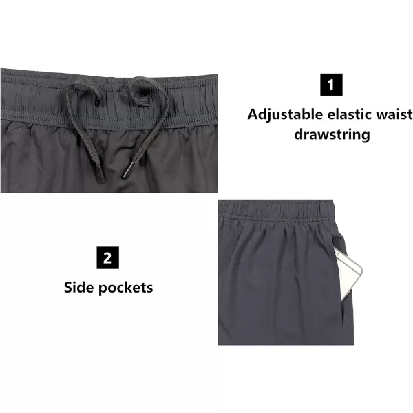 Little Donkey Andy Women's Quick-Dry Running Shorts, High Waist Stretch Workout Hiking Bicycle Athletic Shorts with Liner