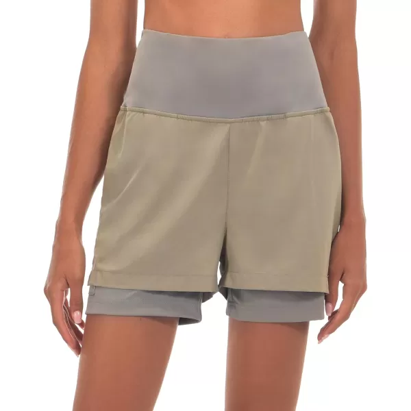 Little Donkey Andy Women's Quick-Dry Running Shorts, High Waist Stretch Workout Hiking Bicycle Athletic Shorts with Liner