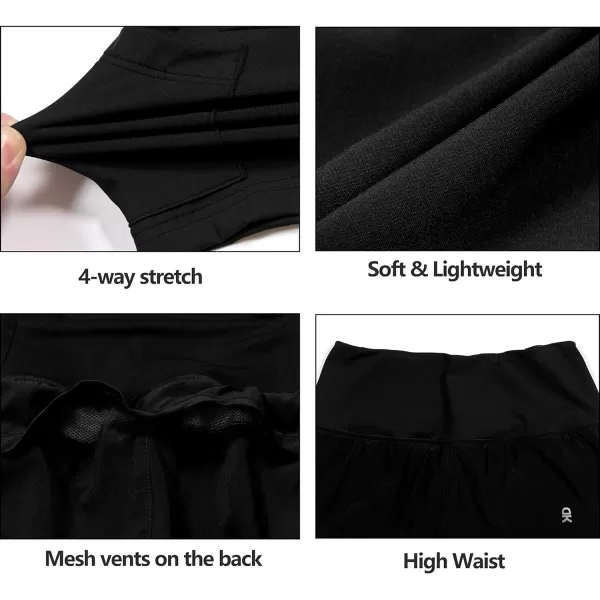 Little Donkey Andy Women's Quick-Dry Running Shorts, High Waist Stretch Workout Hiking Bicycle Athletic Shorts with Liner