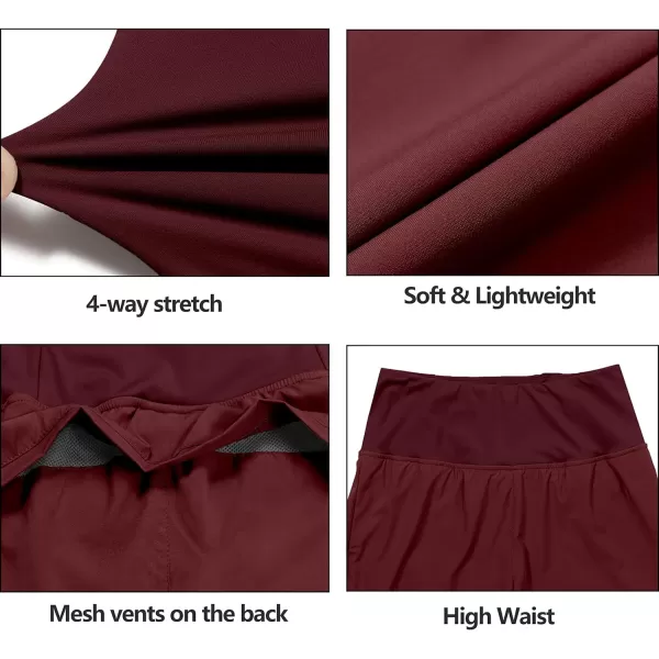 Little Donkey Andy Women's Quick-Dry Running Shorts, High Waist Stretch Workout Hiking Bicycle Athletic Shorts with Liner