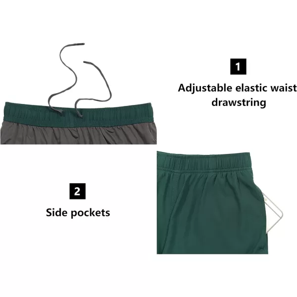 Little Donkey Andy Women's Quick-Dry Running Shorts, High Waist Stretch Workout Hiking Bicycle Athletic Shorts with Liner