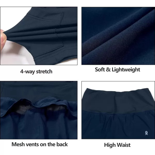 Little Donkey Andy Women's Quick-Dry Running Shorts, High Waist Stretch Workout Hiking Bicycle Athletic Shorts with Liner