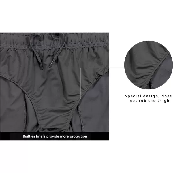 Little Donkey Andy Women's Quick-Dry Running Shorts, High Waist Stretch Workout Hiking Bicycle Athletic Shorts with Liner