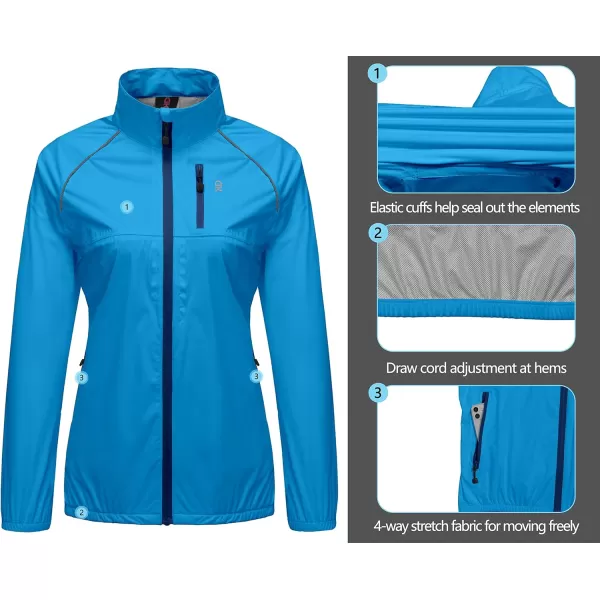 Little Donkey Andy Women's Rain Cycling Stretch Jacket with Hood, Windproof and Waterproof, Ultralight Packable