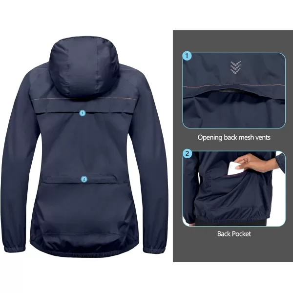 Little Donkey Andy Women's Rain Cycling Stretch Jacket with Hood, Windproof and Waterproof, Ultralight Packable