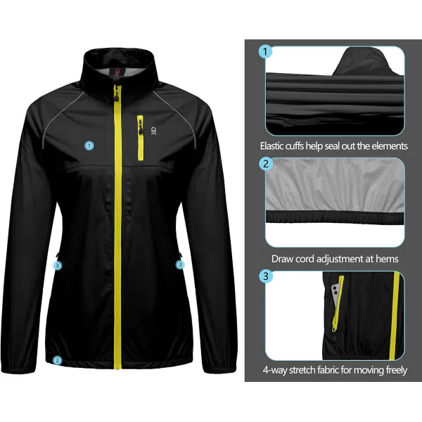 Little Donkey Andy Women's Rain Cycling Stretch Jacket with Hood, Windproof and Waterproof, Ultralight Packable