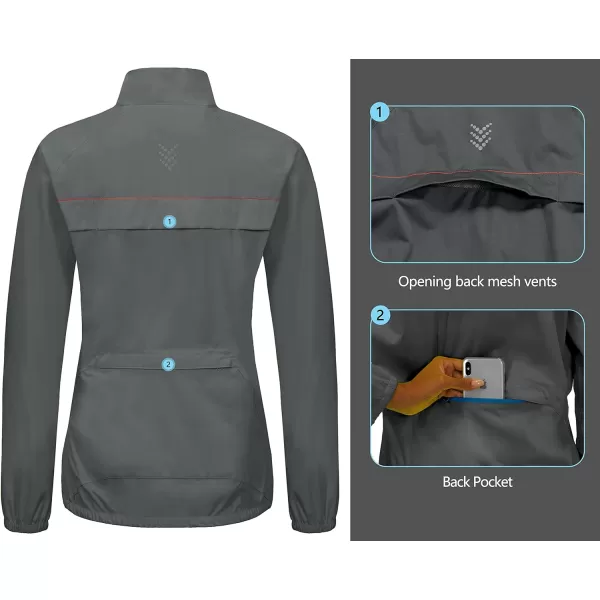 Little Donkey Andy Women's Rain Cycling Stretch Jacket with Hood, Windproof and Waterproof, Ultralight Packable