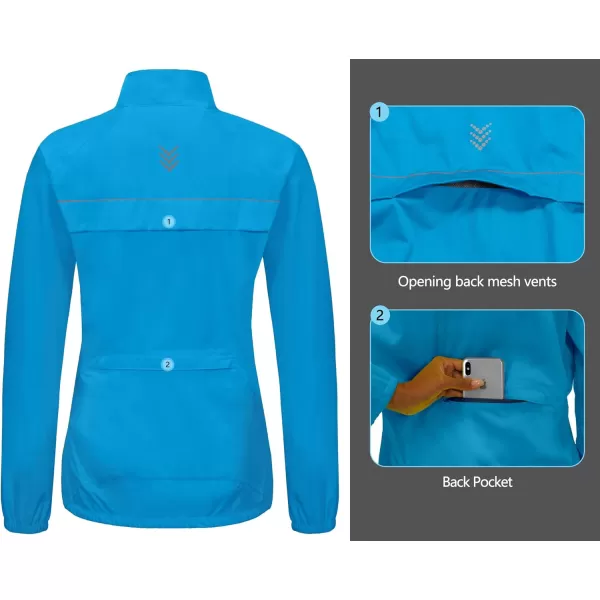 Little Donkey Andy Women's Rain Cycling Stretch Jacket with Hood, Windproof and Waterproof, Ultralight Packable