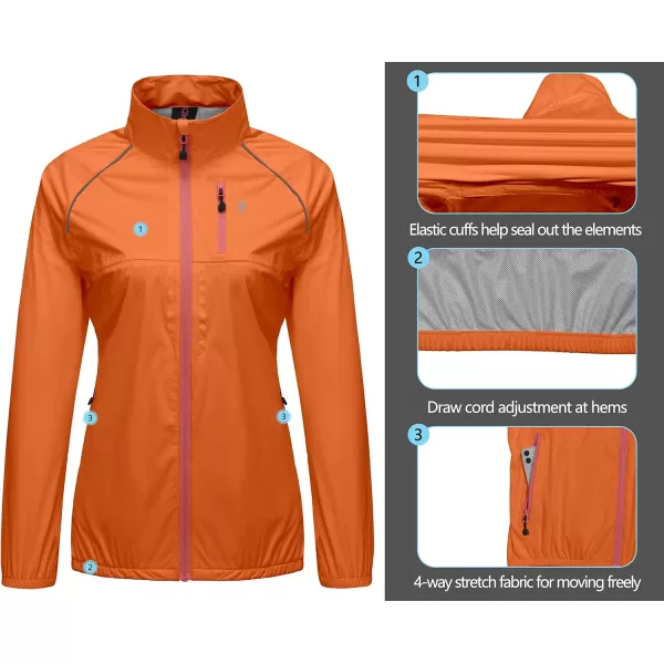 Little Donkey Andy Women's Rain Cycling Stretch Jacket with Hood, Windproof and Waterproof, Ultralight Packable