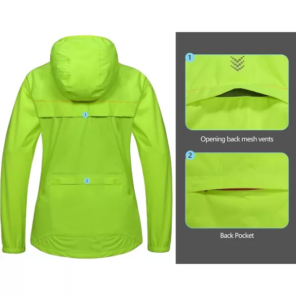 Little Donkey Andy Women's Rain Cycling Stretch Jacket with Hood, Windproof and Waterproof, Ultralight Packable
