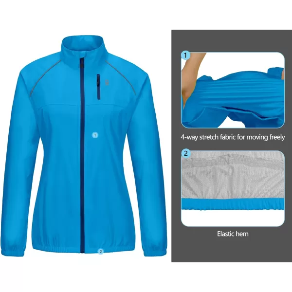 Little Donkey Andy Women's Rain Cycling Stretch Jacket with Hood, Windproof and Waterproof, Ultralight Packable