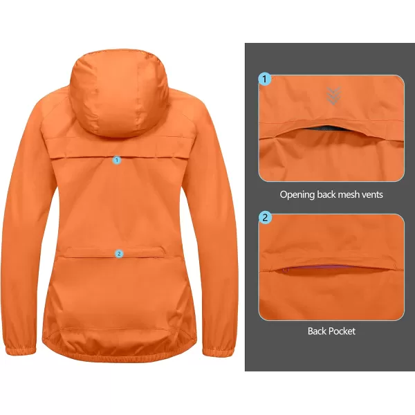 Little Donkey Andy Women's Rain Cycling Stretch Jacket with Hood, Windproof and Waterproof, Ultralight Packable