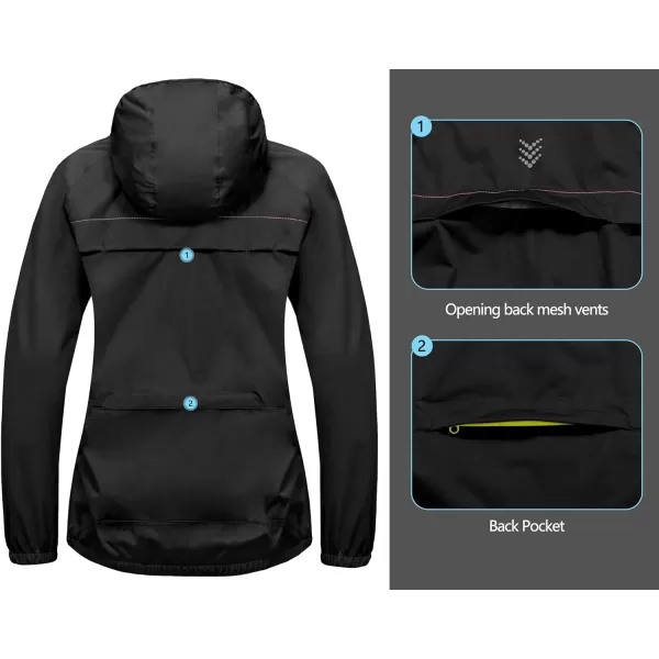 Little Donkey Andy Women's Rain Cycling Stretch Jacket with Hood, Windproof and Waterproof, Ultralight Packable