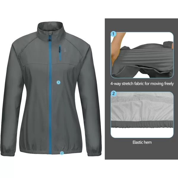 Little Donkey Andy Women's Rain Cycling Stretch Jacket with Hood, Windproof and Waterproof, Ultralight Packable