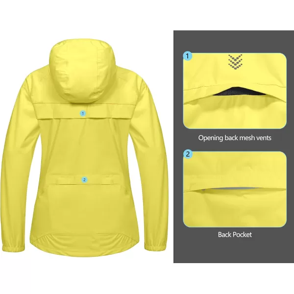 Little Donkey Andy Women's Rain Cycling Stretch Jacket with Hood, Windproof and Waterproof, Ultralight Packable