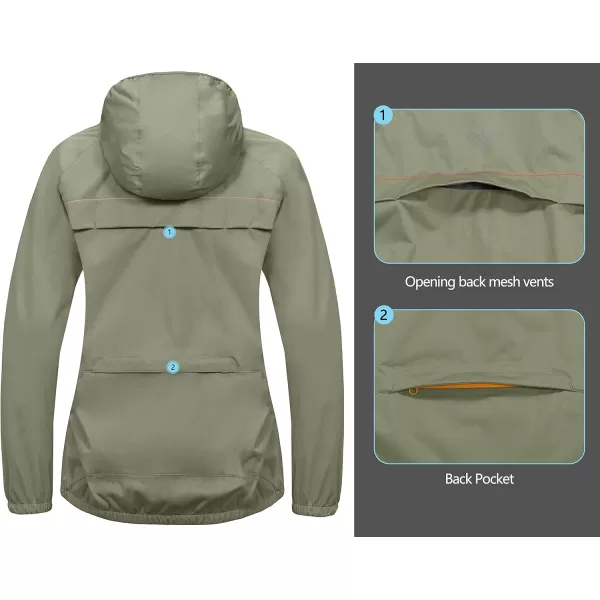 Little Donkey Andy Women's Rain Cycling Stretch Jacket with Hood, Windproof and Waterproof, Ultralight Packable