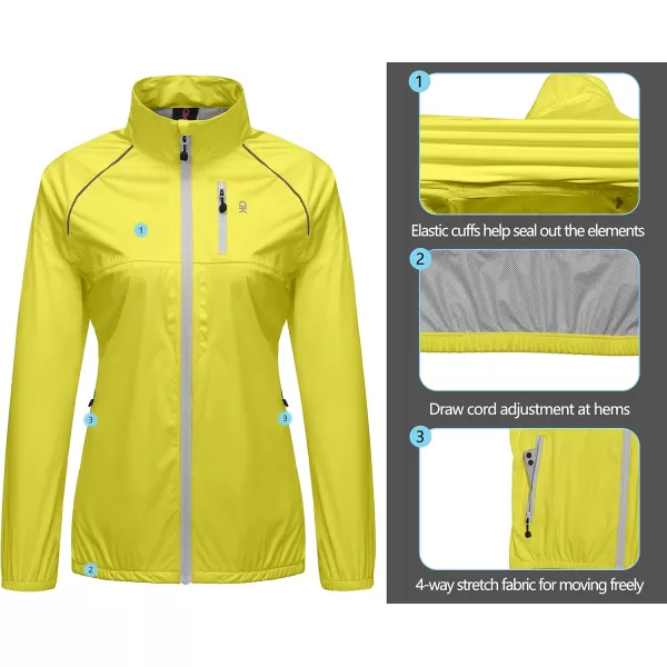 Little Donkey Andy Women's Rain Cycling Stretch Jacket with Hood, Windproof and Waterproof, Ultralight Packable