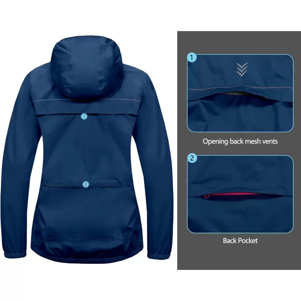 Little Donkey Andy Women's Rain Cycling Stretch Jacket with Hood, Windproof and Waterproof, Ultralight Packable