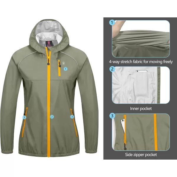Little Donkey Andy Women's Rain Cycling Stretch Jacket with Hood, Windproof and Waterproof, Ultralight Packable