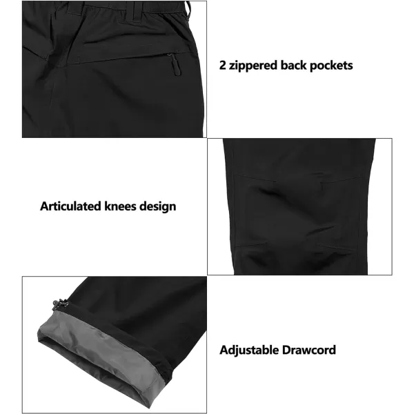 Little Donkey Andy Women's Waterproof Rain Pants Lightweight Breathable Rainproof Pants for Outdoor Hiking Golf