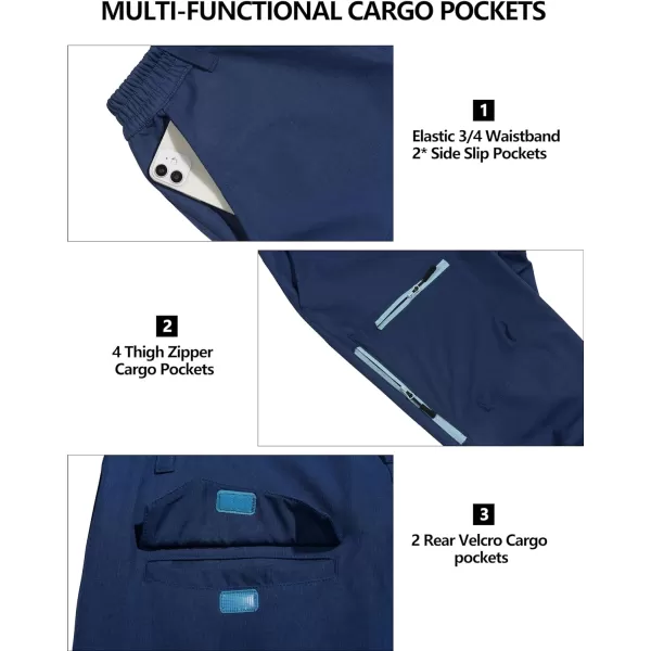 Little Donkey Andy Women's Windproof Hiking Cargo Pants Fleece Lined Water Repellent Ski Snow Softshell Pants