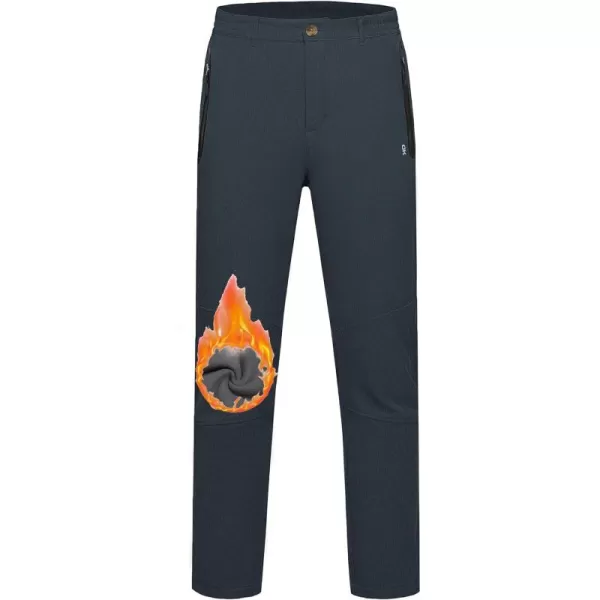 Little Donkey Andy Men's Hiking Snow Pants, Fleece Lined Ski Pants Softshell Pants Windproof&amp; Water Resistant