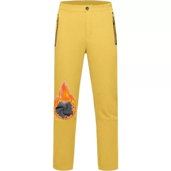 Little Donkey Andy Men's Hiking Snow Pants, Fleece Lined Ski Pants Softshell Pants Windproof&amp; Water Resistant