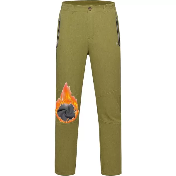 Little Donkey Andy Men's Hiking Snow Pants, Fleece Lined Ski Pants Softshell Pants Windproof&amp; Water Resistant