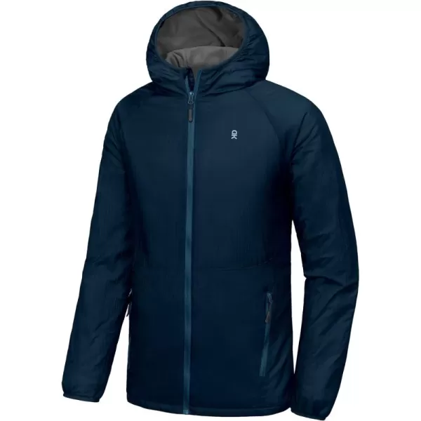 Little Donkey Andy Men's Insulated Jacket Lightweight Hooded Windproof Warm Winter Coat with Recycled Insulation