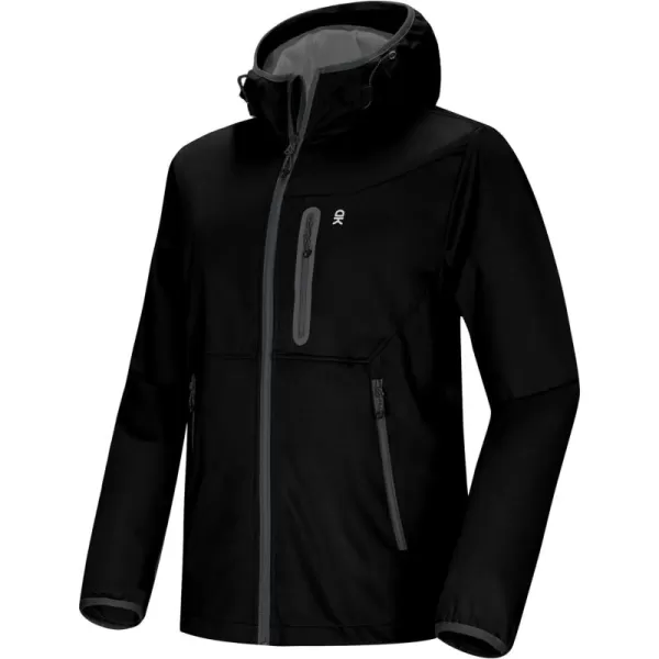 Little Donkey Andy Men's Lightweight Hooded Softshell Jacket for Running Travel Hiking, Windproof, Water Repellent