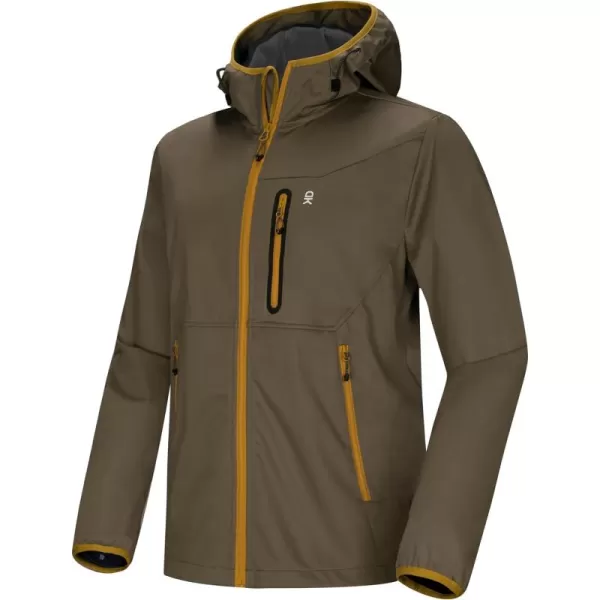 Little Donkey Andy Men's Lightweight Hooded Softshell Jacket for Running Travel Hiking, Windproof, Water Repellent