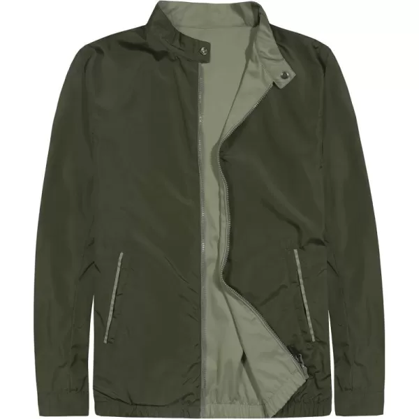 Little Donkey Andy Men's Lightweight Reversible Bomer Jacket Windproof Water Repellent Coat Running Golf