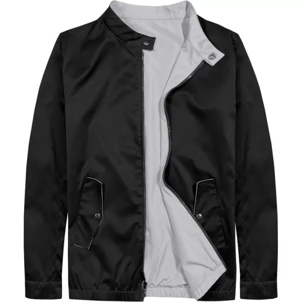 Little Donkey Andy Men's Lightweight Reversible Bomer Jacket Windproof Water Repellent Coat Running Golf