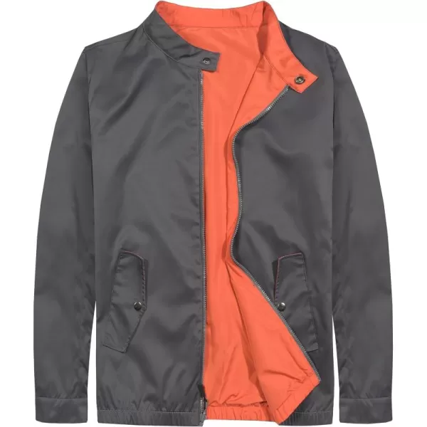 Little Donkey Andy Men's Lightweight Reversible Bomer Jacket Windproof Water Repellent Coat Running Golf