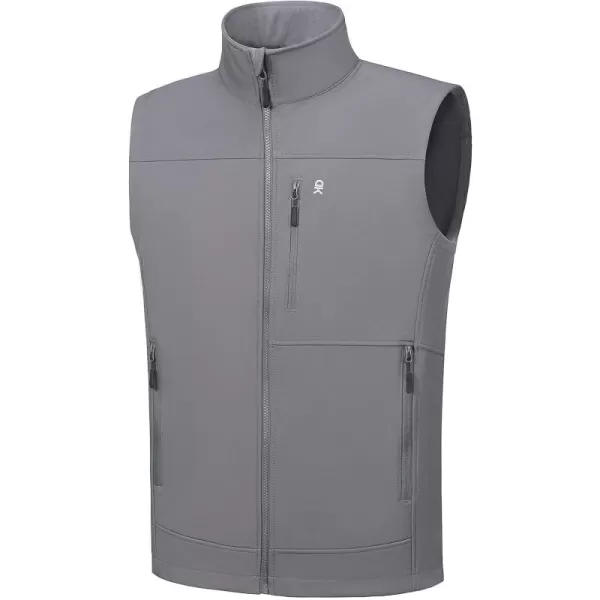 Little Donkey Andy Men’s Lightweight Softshell Fleece Lined Warm Vest Zip Up Sleeveless Casual Windbreaker Outerwear Jacket