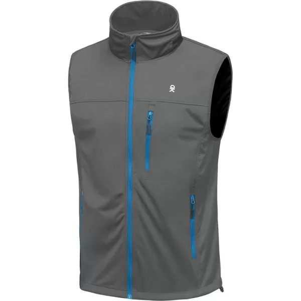 Little Donkey Andy Men's Lightweight Softshell Vest, Windproof Sleeveless Jacket for Running, Hiking, Cycling, Golf