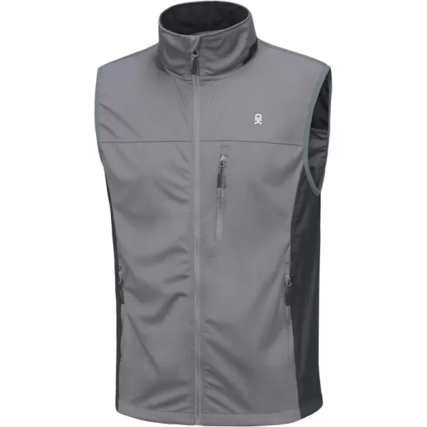 Little Donkey Andy Men's Lightweight Softshell Vest, Windproof Sleeveless Jacket for Running, Hiking, Cycling, Golf