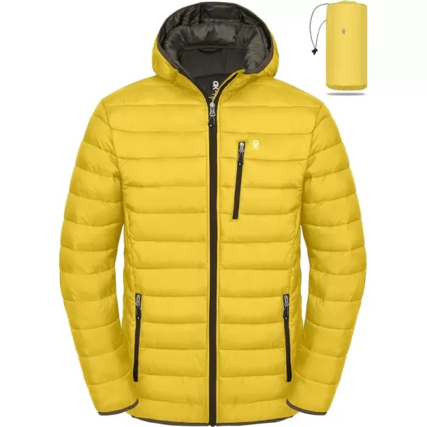 Little Donkey Andy Men's Packable Puffer Jacket Lightweight Hooded Windproof Winter Coat with Recycled Insulation