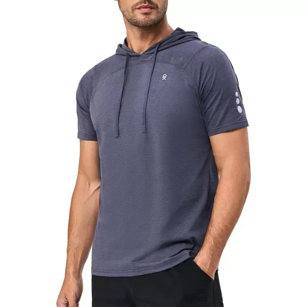 Little Donkey Andy Men's Short Sleeve Quick Dry Hooded T-Shirt Workout Moisture Wicking Tees