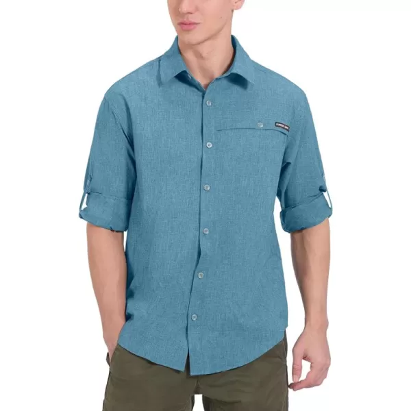 Little Donkey Andy Men's UPF 50+ UV Protection Shirt, Breathable Long Sleeve Fishing Hiking Shirt, Air-Holes Tech