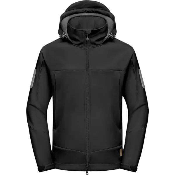 Little Donkey Andy Mens Water-Repellent Softshell Jacket, Hooded Military Tactical Jacket with Thermal Fleece Lined