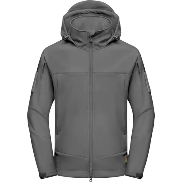 Little Donkey Andy Mens Water-Repellent Softshell Jacket, Hooded Military Tactical Jacket with Thermal Fleece Lined
