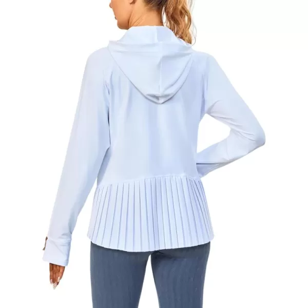 Little Donkey Andy Women's Golf Hoodie Jacket with Pleated Tennis Skirt Hem Full Zip Sun Protection Running Athletic Jackets