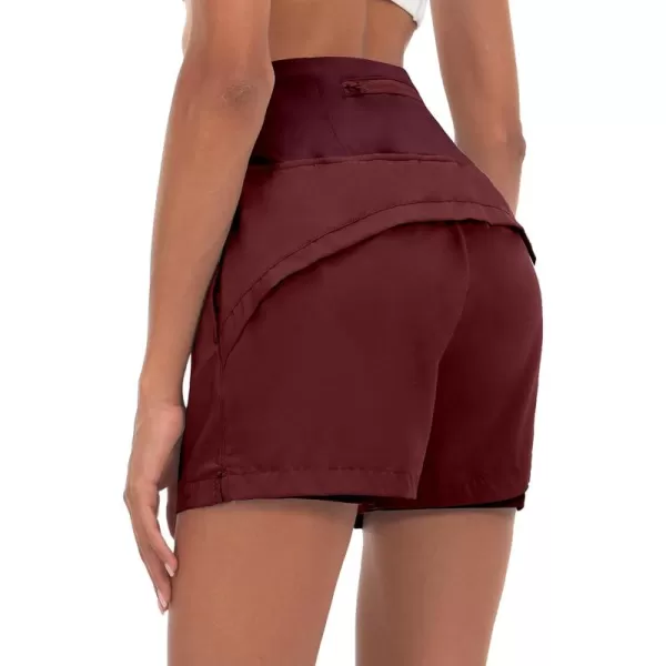 Little Donkey Andy Women's Quick-Dry Running Shorts, High Waist Stretch Workout Hiking Bicycle Athletic Shorts with Liner