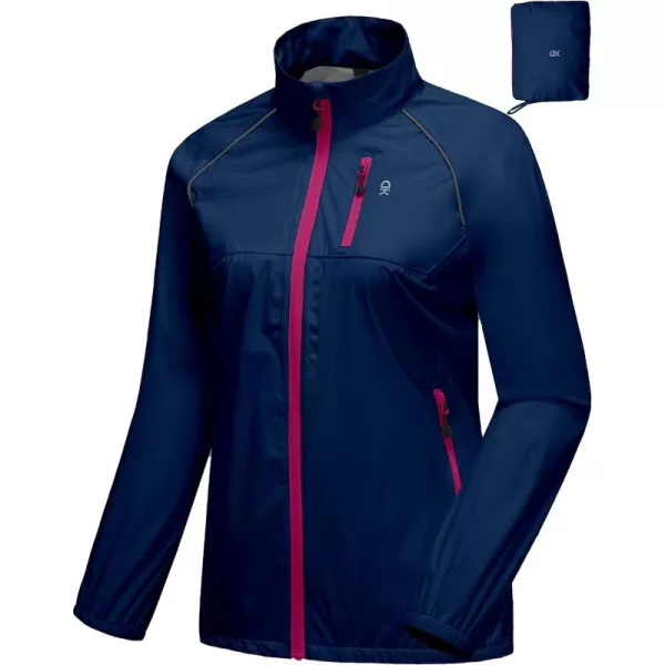 Little Donkey Andy Women's Rain Cycling Stretch Jacket with Hood, Windproof and Waterproof, Ultralight Packable