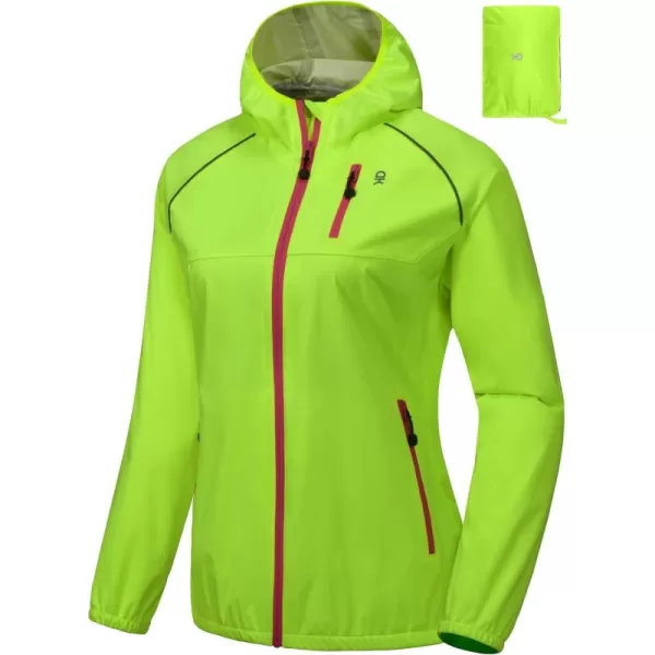 Little Donkey Andy Women's Rain Cycling Stretch Jacket with Hood, Windproof and Waterproof, Ultralight Packable