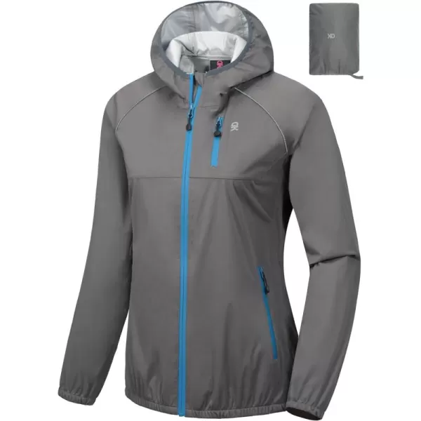 Little Donkey Andy Women's Rain Cycling Stretch Jacket with Hood, Windproof and Waterproof, Ultralight Packable