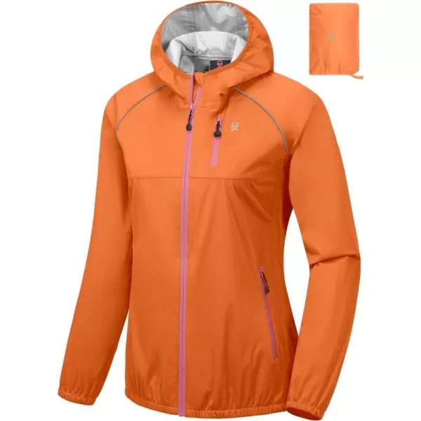 Little Donkey Andy Women's Rain Cycling Stretch Jacket with Hood, Windproof and Waterproof, Ultralight Packable
