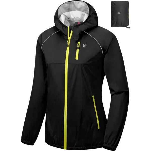Little Donkey Andy Women's Rain Cycling Stretch Jacket with Hood, Windproof and Waterproof, Ultralight Packable